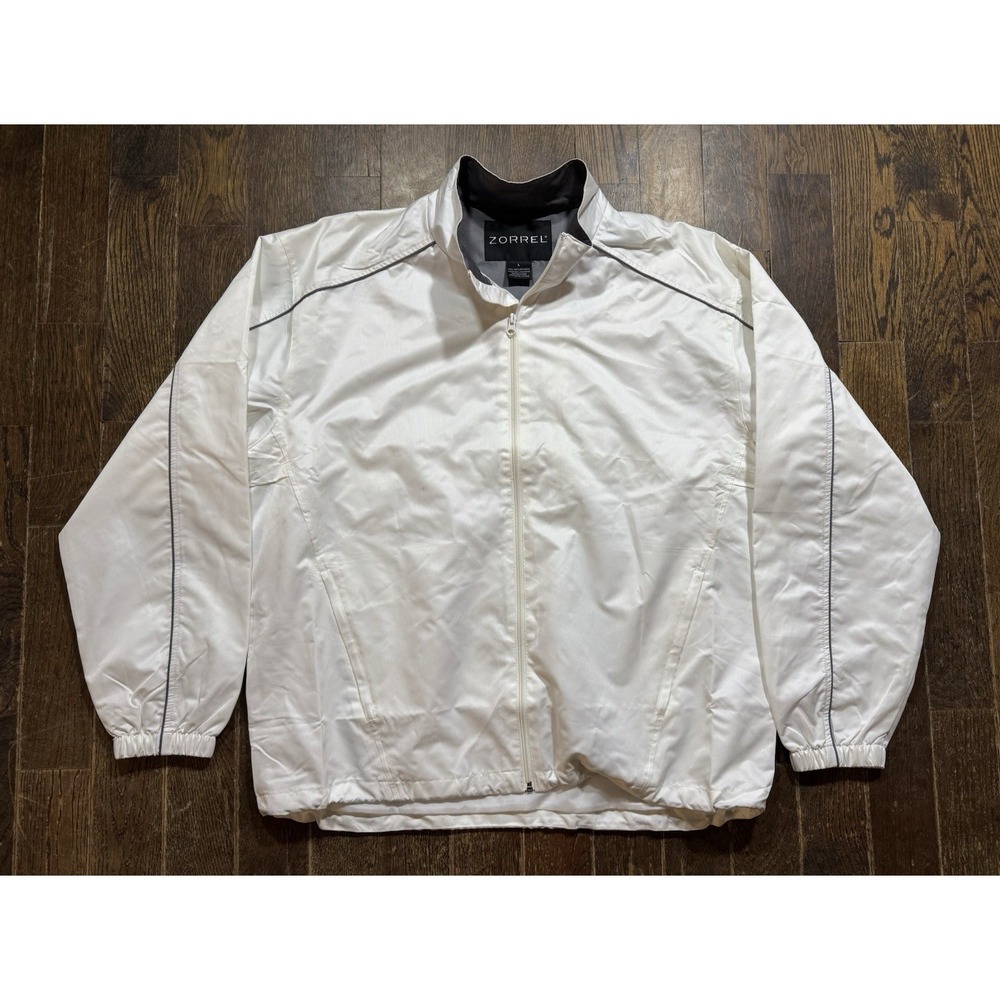 Zorrel Windbreaker Men's Size L Full Zip White Gray